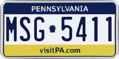 PA license plate MSG5411
