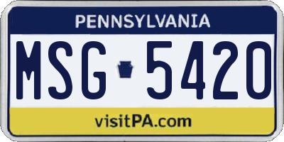 PA license plate MSG5420