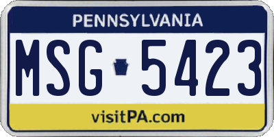 PA license plate MSG5423