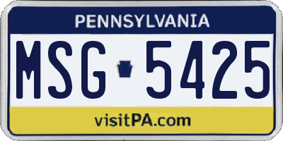 PA license plate MSG5425