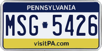 PA license plate MSG5426