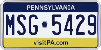 PA license plate MSG5429