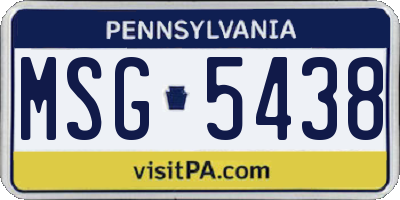 PA license plate MSG5438