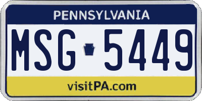 PA license plate MSG5449