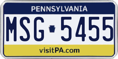 PA license plate MSG5455