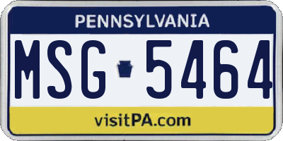 PA license plate MSG5464