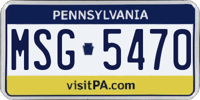 PA license plate MSG5470