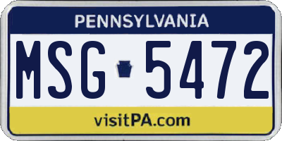 PA license plate MSG5472