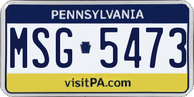 PA license plate MSG5473