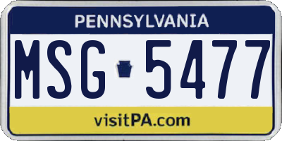 PA license plate MSG5477