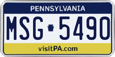 PA license plate MSG5490