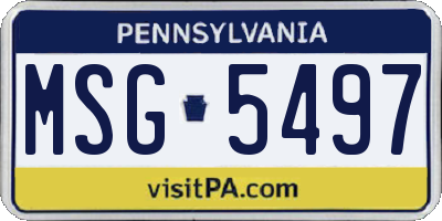 PA license plate MSG5497
