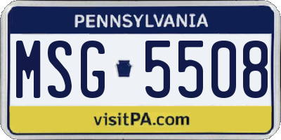 PA license plate MSG5508