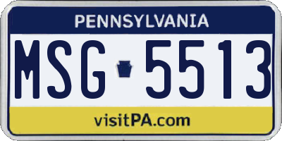 PA license plate MSG5513