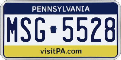 PA license plate MSG5528