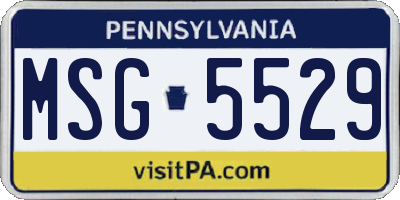 PA license plate MSG5529