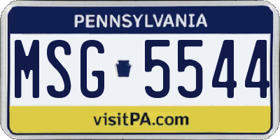 PA license plate MSG5544