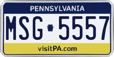 PA license plate MSG5557