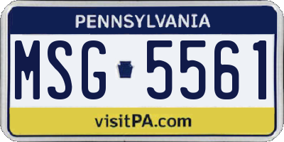 PA license plate MSG5561