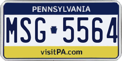 PA license plate MSG5564