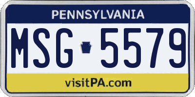 PA license plate MSG5579