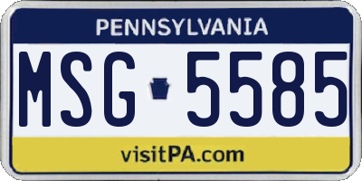 PA license plate MSG5585