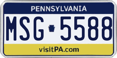 PA license plate MSG5588