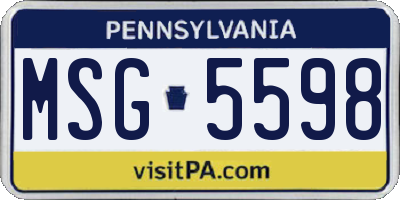 PA license plate MSG5598