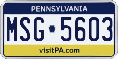PA license plate MSG5603