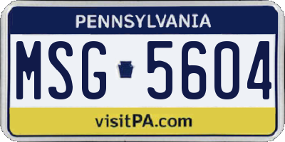 PA license plate MSG5604