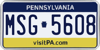 PA license plate MSG5608