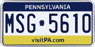 PA license plate MSG5610
