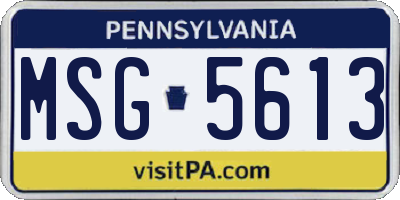 PA license plate MSG5613
