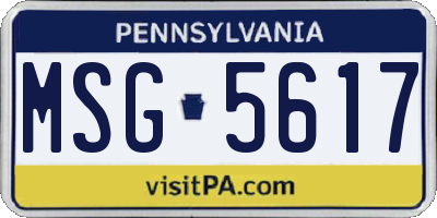 PA license plate MSG5617