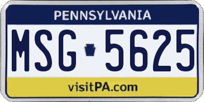 PA license plate MSG5625