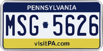 PA license plate MSG5626