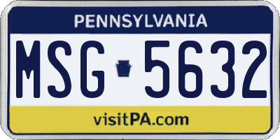 PA license plate MSG5632