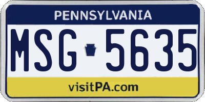 PA license plate MSG5635