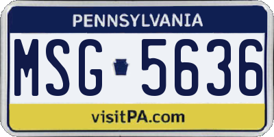 PA license plate MSG5636