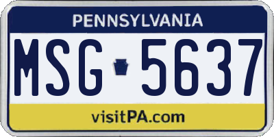 PA license plate MSG5637