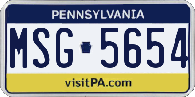 PA license plate MSG5654