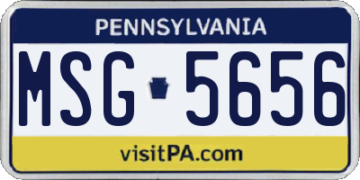 PA license plate MSG5656