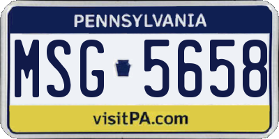 PA license plate MSG5658