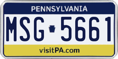 PA license plate MSG5661
