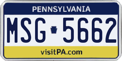 PA license plate MSG5662