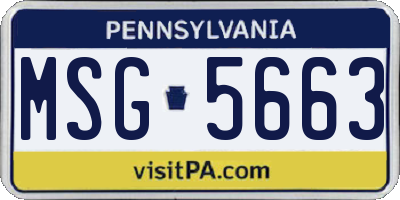 PA license plate MSG5663