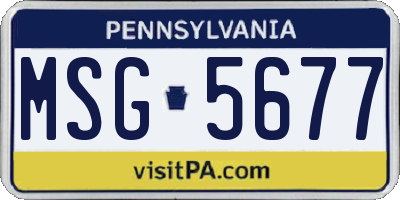 PA license plate MSG5677