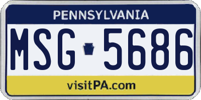 PA license plate MSG5686