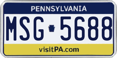 PA license plate MSG5688
