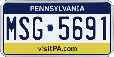 PA license plate MSG5691